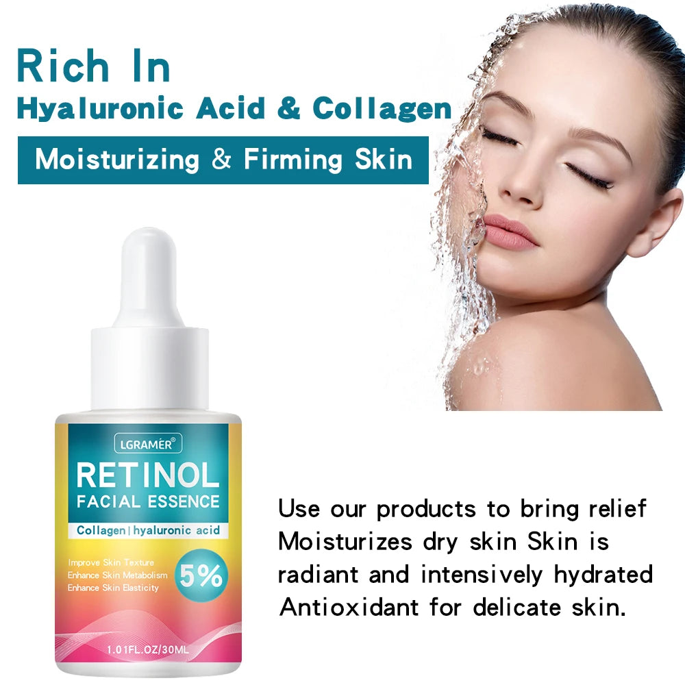 Retinol Anti-Wrinkle Essence Pure Hyaluronic Acid Facial Serum Anti Wrinkle Aging Face Lift Tightening Reduce Eye Finelines New Oasis Select