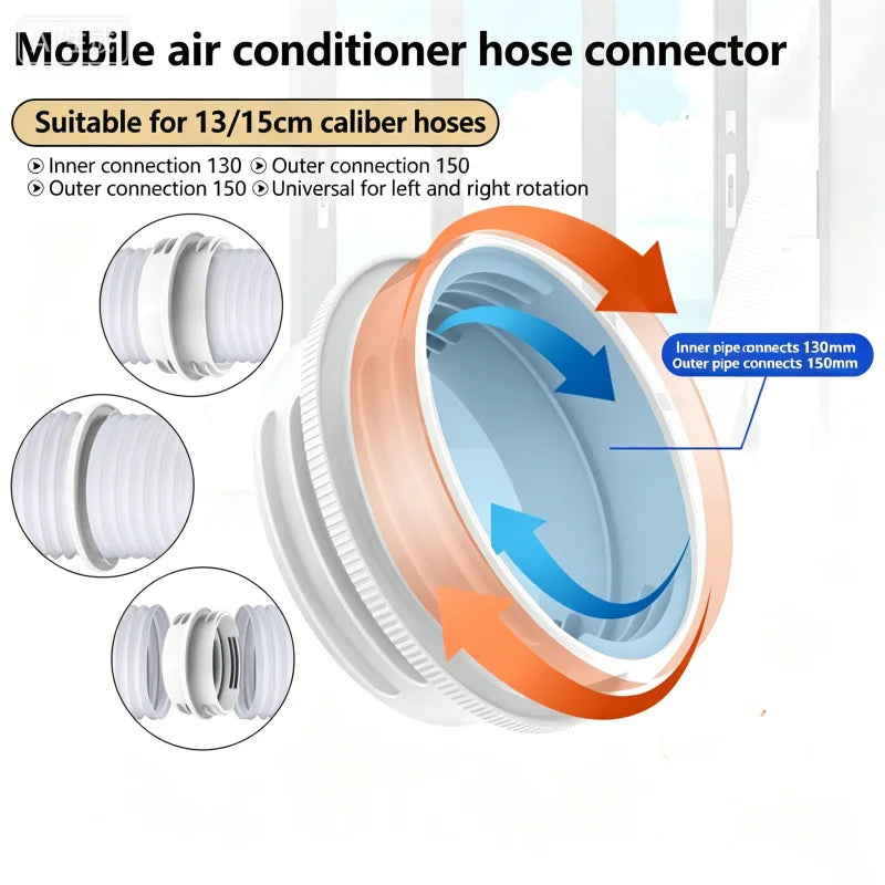 13/15cm Portable AC Exhaust Hose Adapter & Window Vent Connector