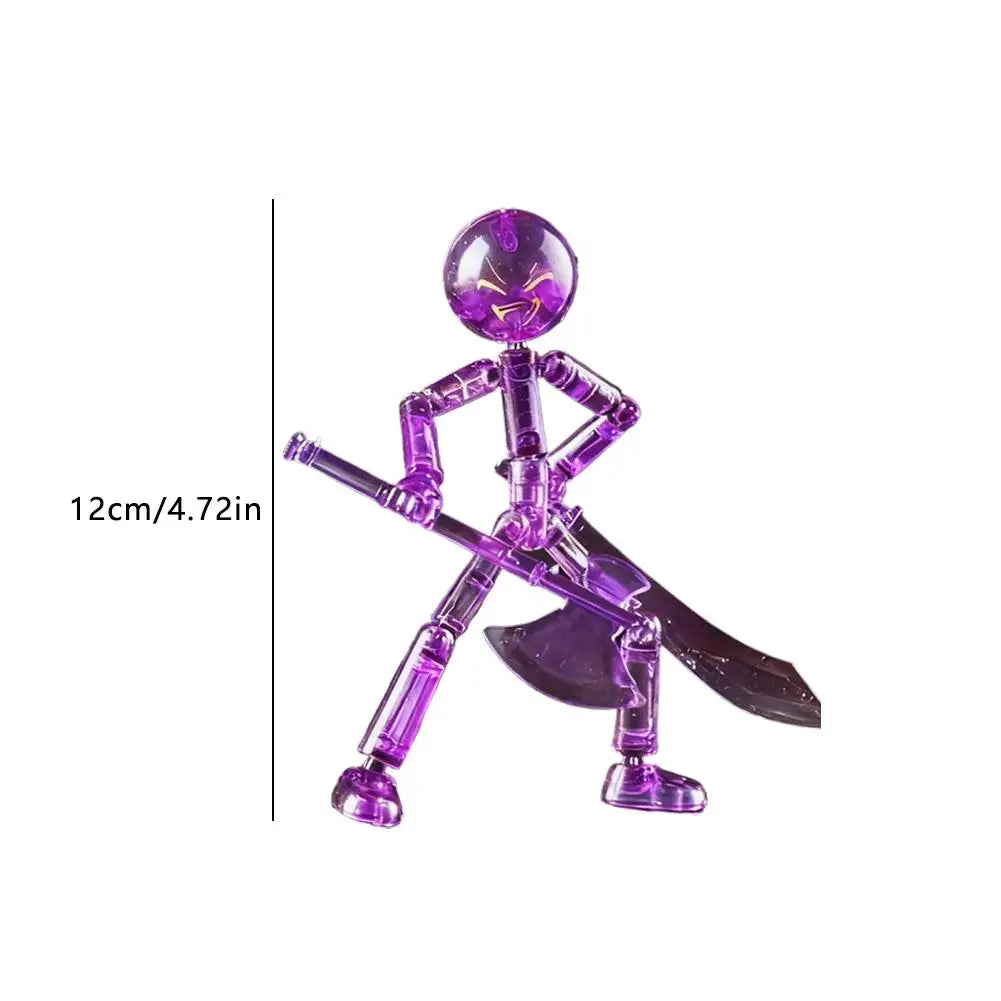 DIY Poseable Stick Man Figure Building Kit, Multi-jointed Articulated Action Figure with Weapons, Movable Limbs Assembly Toy Oasis Select