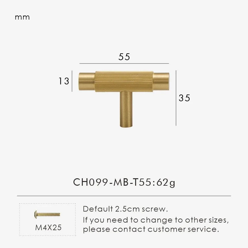 Solid Brass Linear Cabinet Handle Drawer Tbar Cabinet Door Pull White Matte Gold Bronze Available Many Size Opation Oasis Select CH099-MB-T55