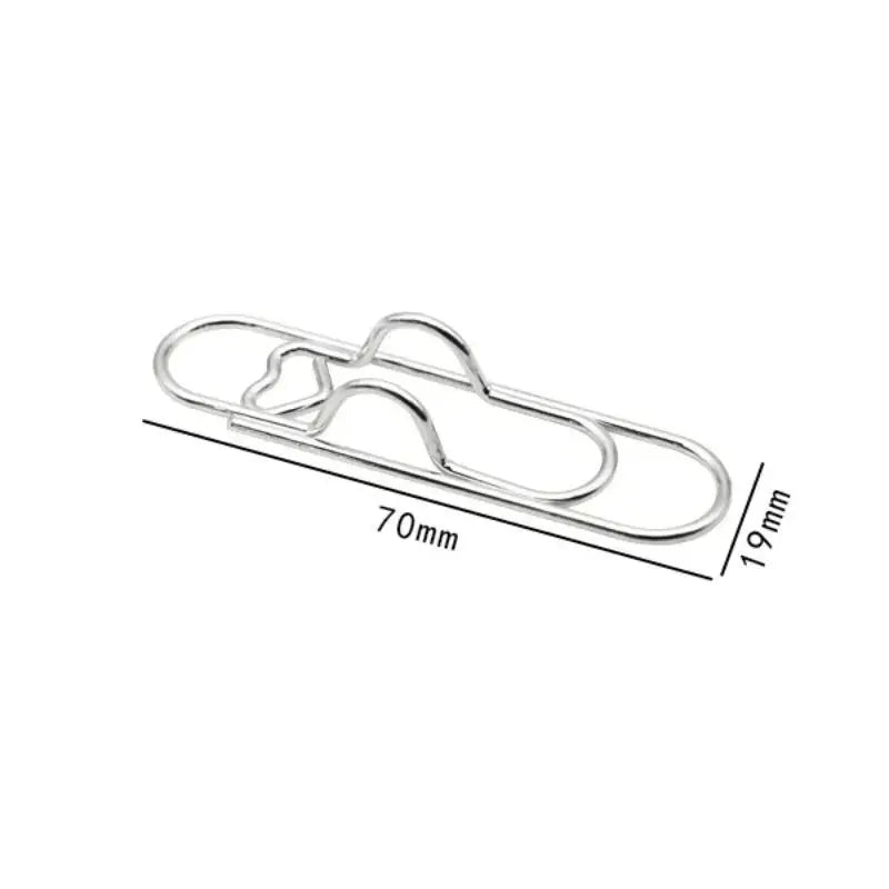 5Pcs Multi-functional Pen Clips, Heart Shaped Paper Clip Pen Holders Notebook Fastener Accessories Fixed Pen Clips Oasis Select Silver