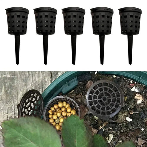 10Pcs Bonsai Fertilizer Box Mini Automatic Planting Basket Slow Release Fertilization Container Cover Portable Nursery Pot Oasis Select