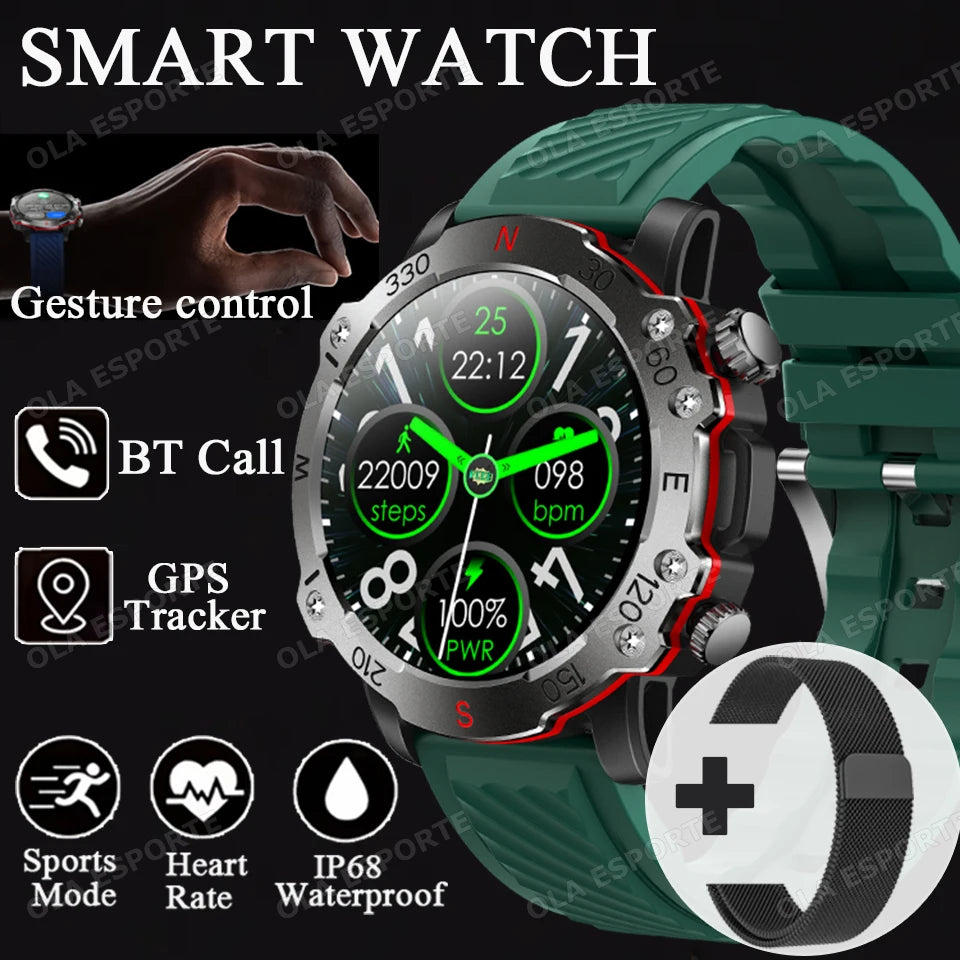 Ola Esporte Military GPS Smart Watch – 5ATM, HR & BT Calls