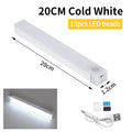 USB Rechargeabl LED Night Light PIR Motion Sensor Under Cabinet Lamp For Bedroom Wardrobe Hallway Staircase Bar Lighting Oasis Select 20CM White