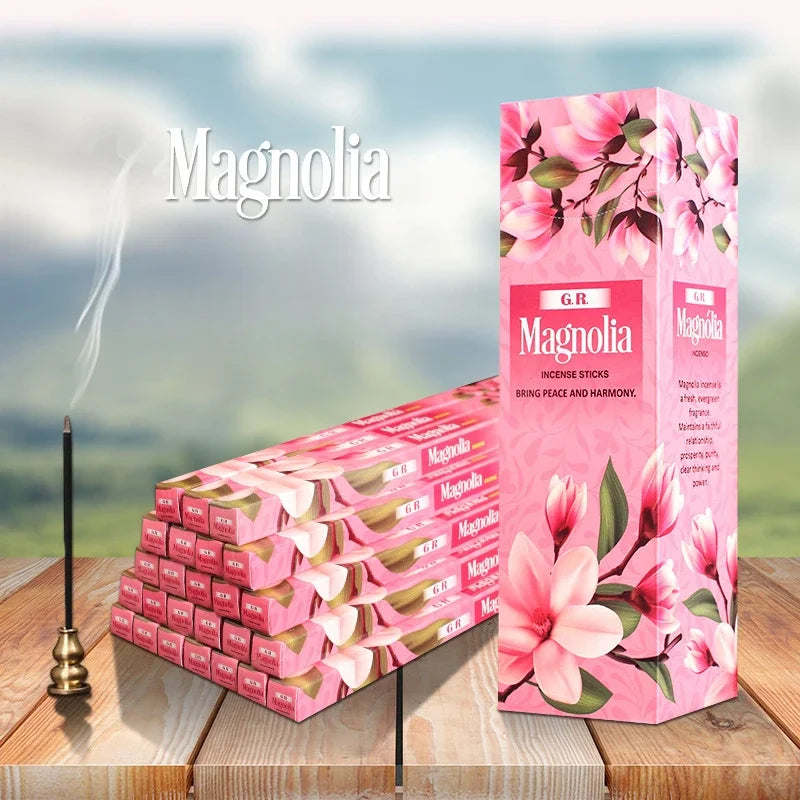 10/25Box Authentic Indian Incense Sticks Premium Handmade Rose Sage Jasmine Lavender for Meditation Yoga Buddha Home Aromatherap Oasis Select Magnolia 10 small boxes 80pcs