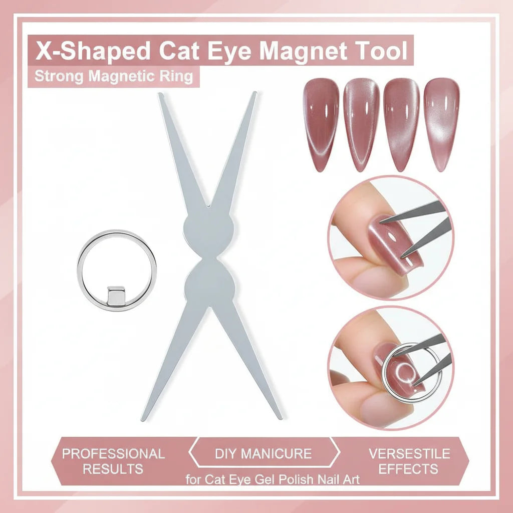 X-Shape Cat Eye Magnet Ring for Gel Polish Nail Art DIY