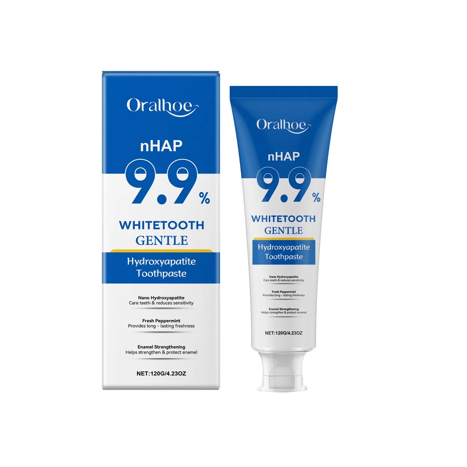 Hydroxyapatite Toothpaste Enamel Repair Teeth Stains Cleansing Bad Breath Removal Dental Birghtening Preventing Periodontitis Oasis Select 120g boxed