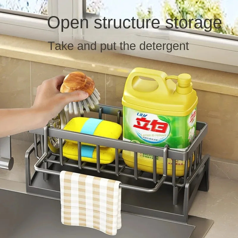 Kitchen Sink Drain Rack – Sponge, Soap & Towel Holder Sink Organizer Rack Oasis Select