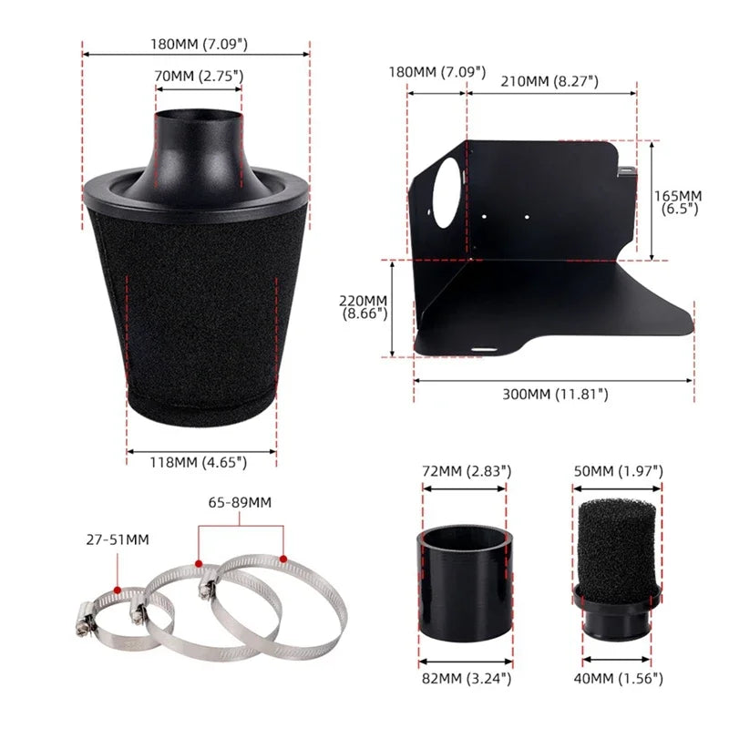 Car modification A38L-70-150 air filter mushroom head air filter sponge filter kit Oasis Select