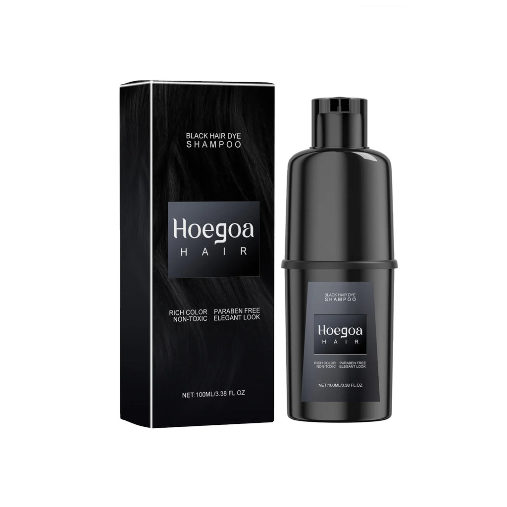 HOEGOA Herbal Hair Dye Shampoo – Black Brown Red Purple Hair Dye Shampoo Oasis Select Black