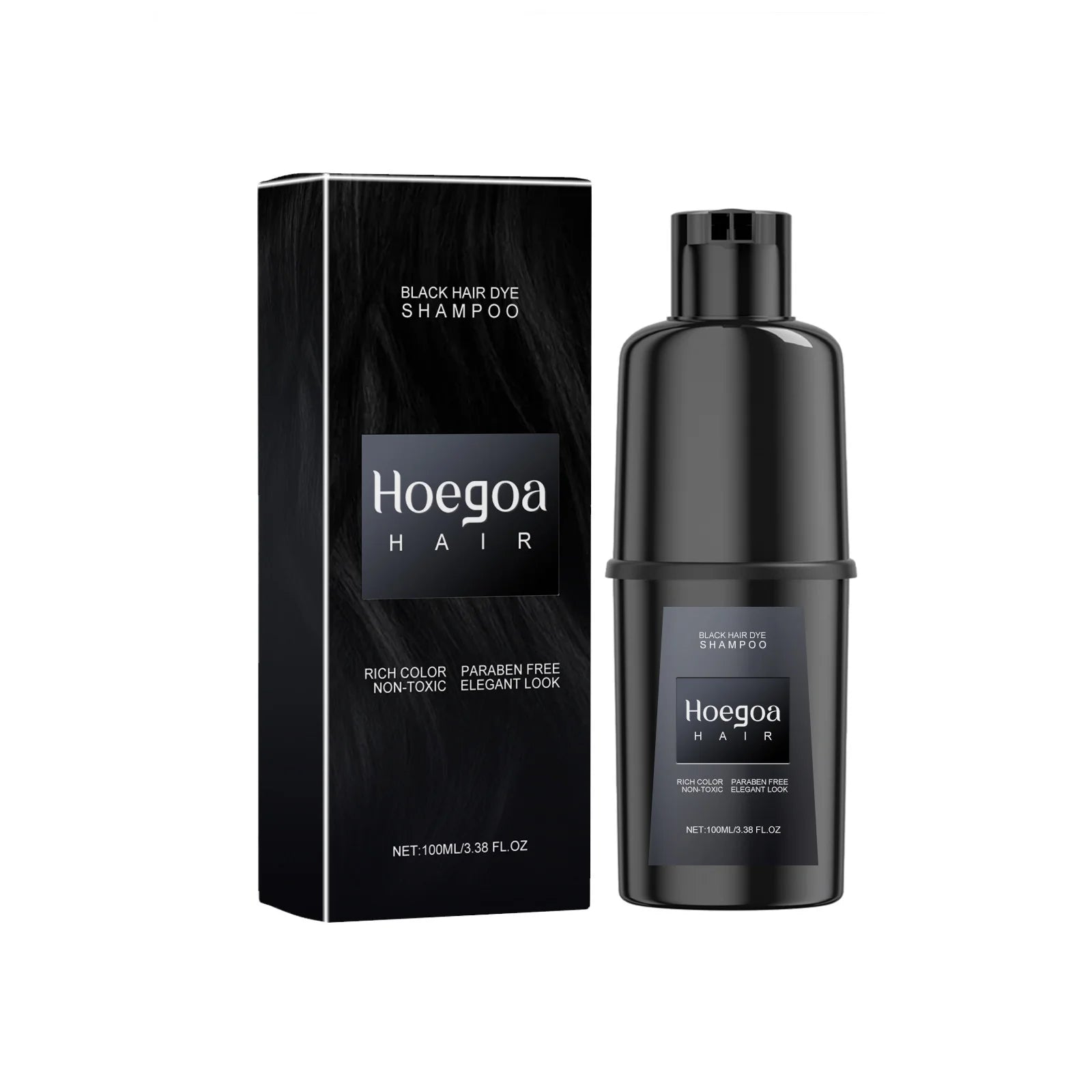 HOEGOA Herbal Hair Dye Shampoo – Black Brown Red Purple Hair Dye Shampoo Oasis Select Black