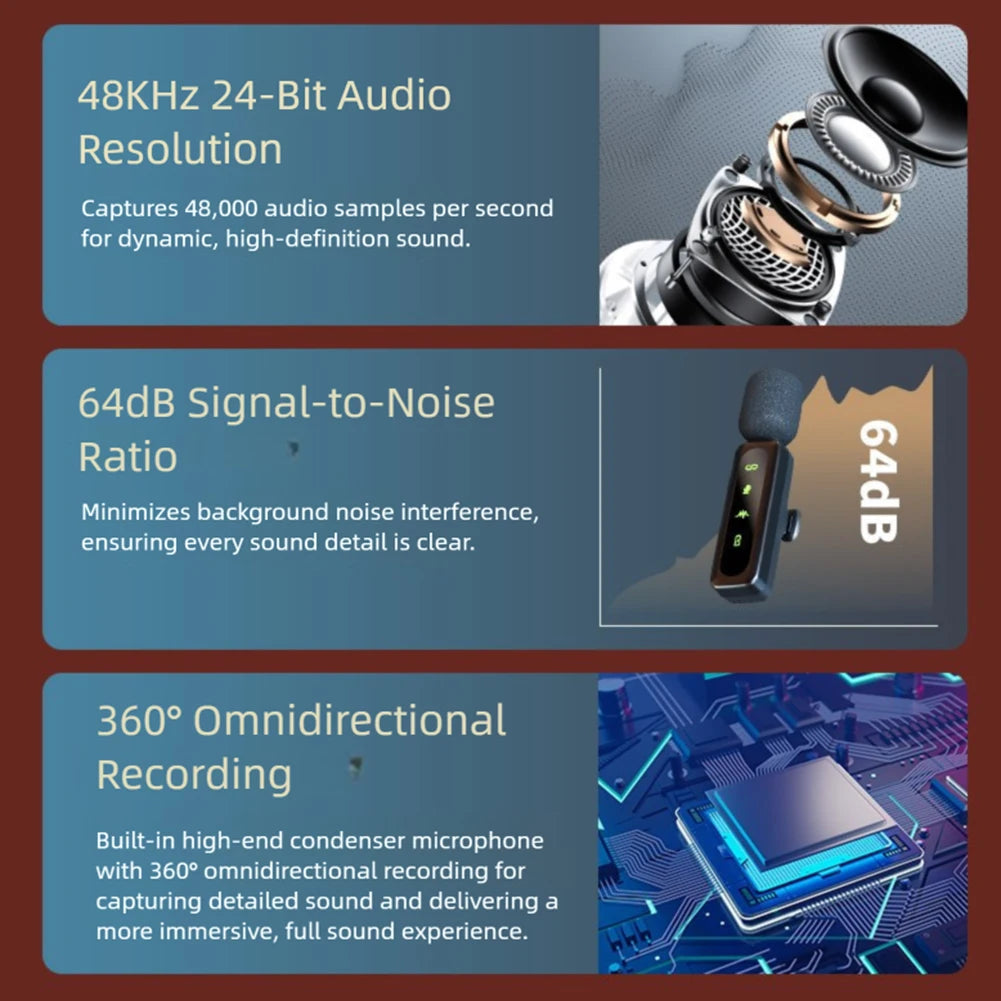 Wireless Lavalier Microphone Plug & Play | Noise Reduction Mic