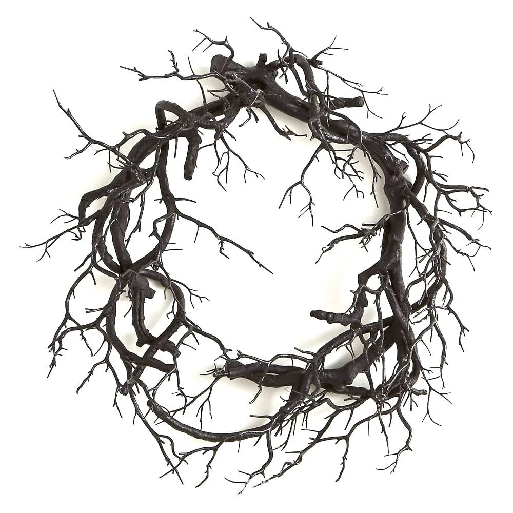 Halloween Horror Night Wreath Ghost Festival Bar Imitation Withered Vine Branch Wreath Black Withered Vine home accessories Oasis Select