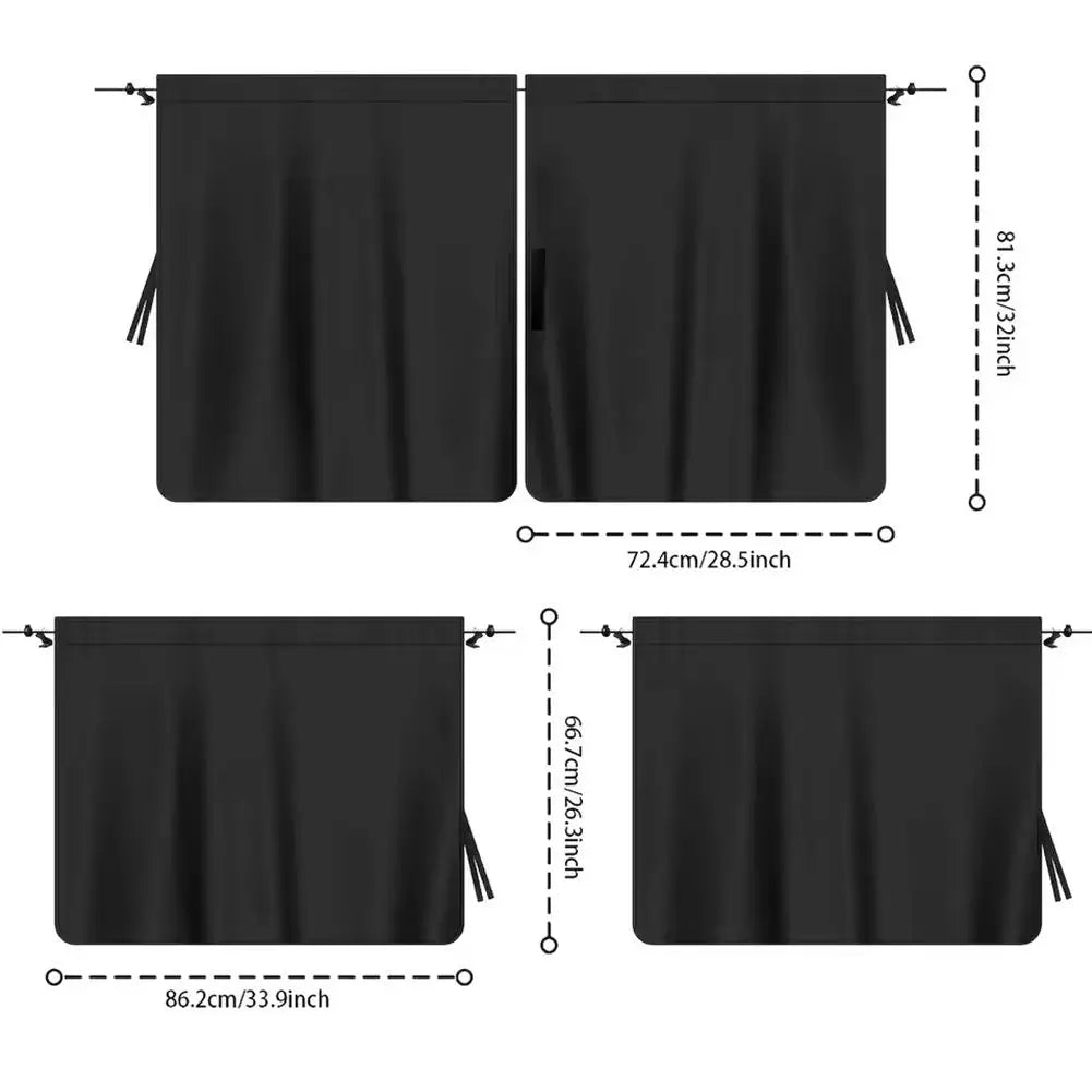 4-Pack Car Privacy Curtain Set | Sun Shade for Camping & Travel Car Privacy Curtains Oasis Select
