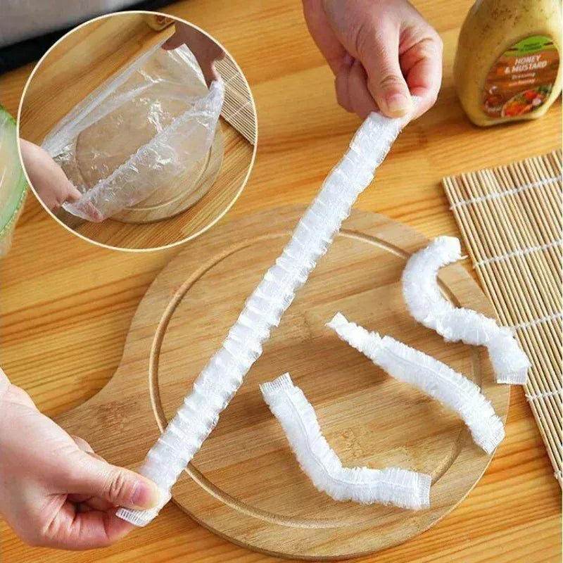 50/100pcs Transparent Fresh-Keeping Cover Food Storage Covers For Fruit Vegetables Reusable Cover Plastic Bowl Plate Seal Wrap Oasis Select