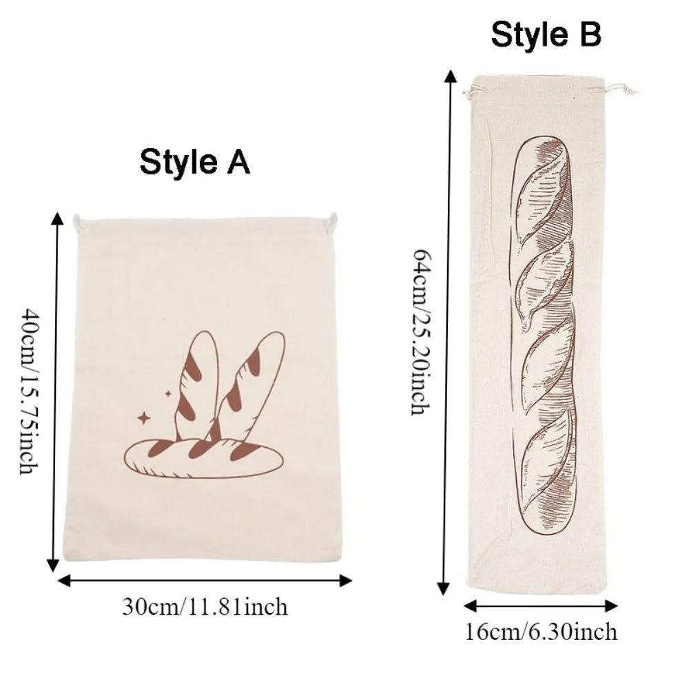 2-Pack Reusable Linen Bread Bags – Eco-Friendly Storage