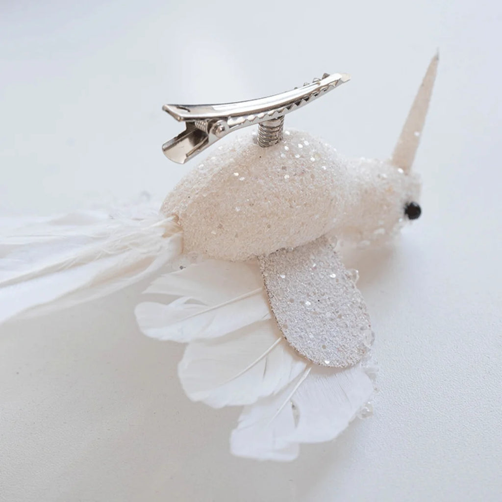 2PCS Feathered Hummingbird Christmas Tree Ornaments | Glitter Birds