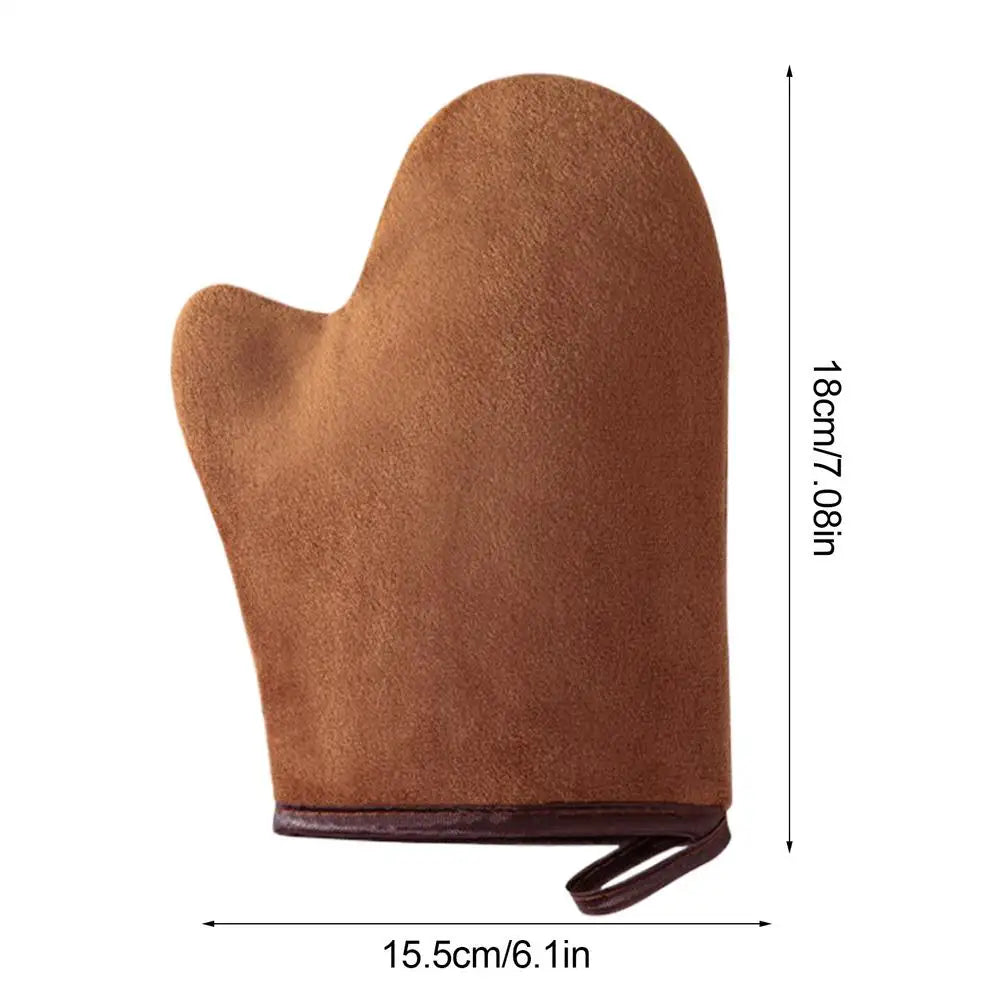 Self-Tanning Glove Tanning Body Lotion Mitt Reusable Machine Washable Applicator with Thumb Soft Tool Double-Sided Applicator Oasis Select Brown