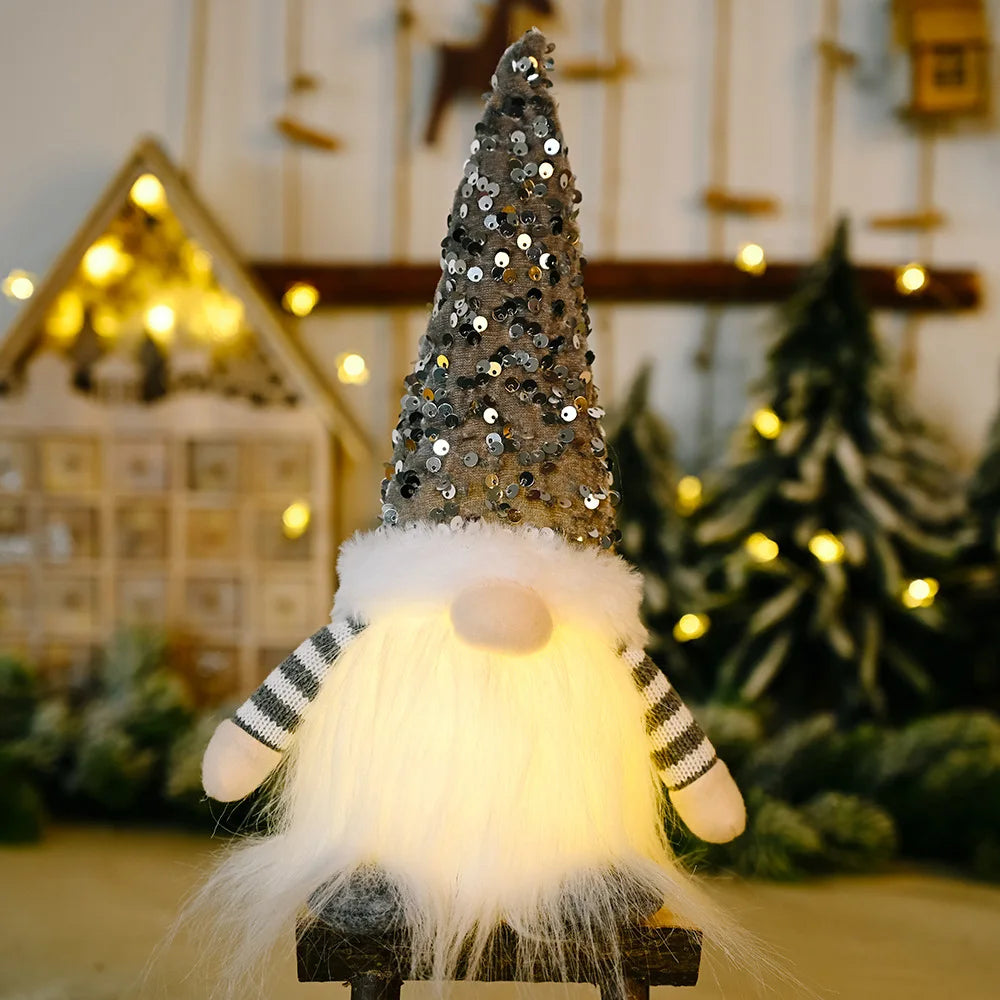 Glowing Christmas Gnome Faceless Doll | Holiday Home Decor