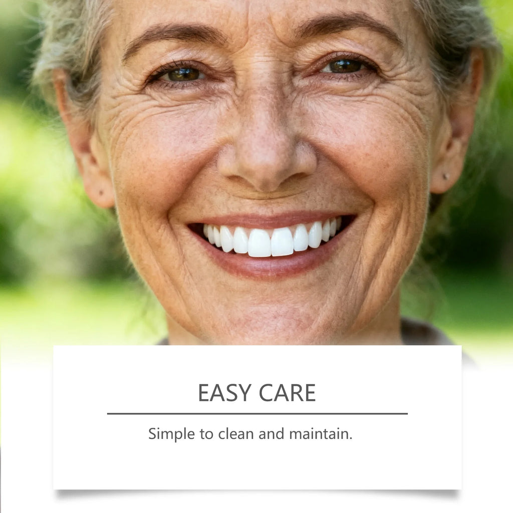 Adjustable Silicone Dentures Full Set – Natural Smile for Men & Women Cosmetic Denture Set Oasis Select