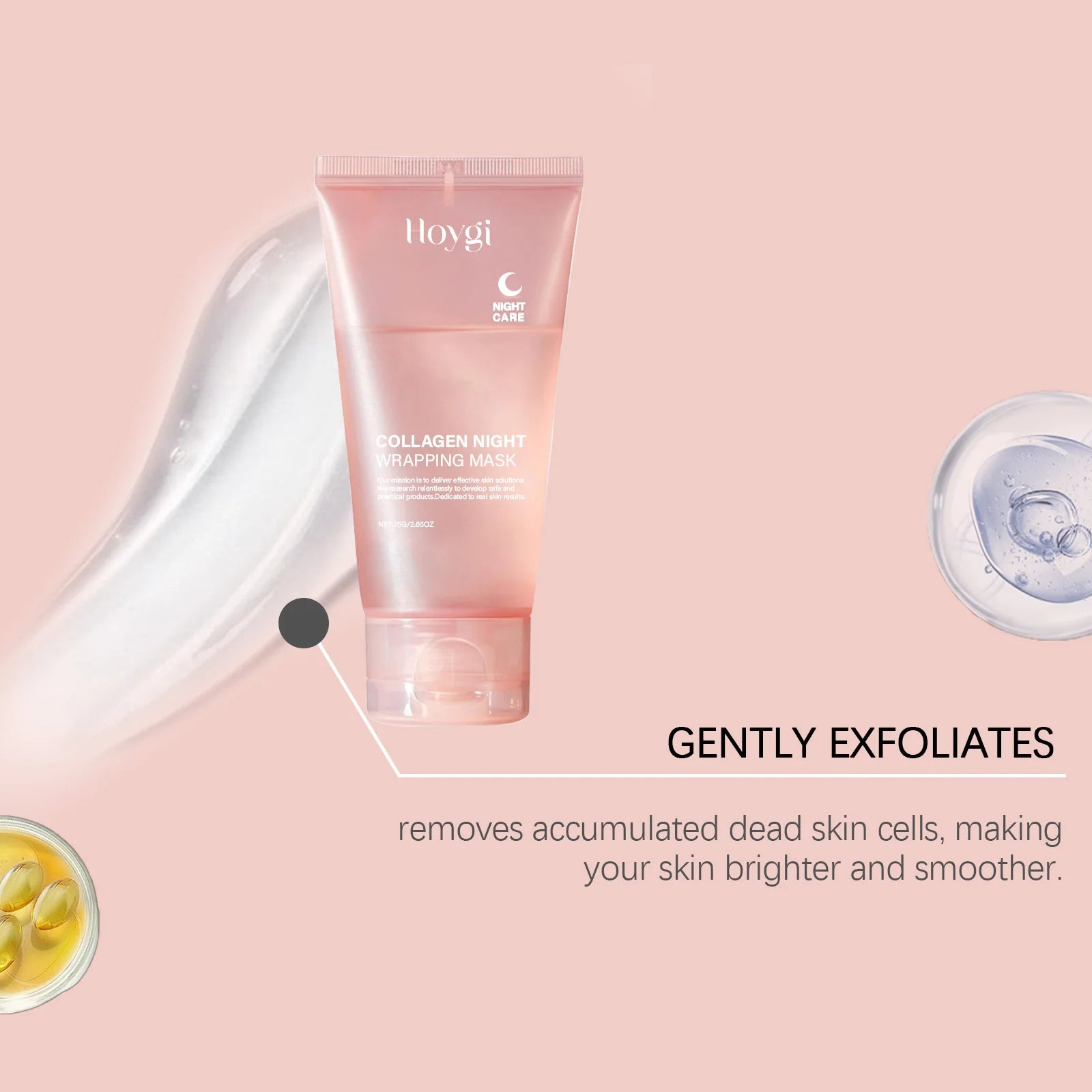 Collagen Night Wrapping Mask Moisturizing Firming Peel-Off Mask Gel Face Deep Cleansing Pores Hydrating Brightening Facial Mask Oasis Select