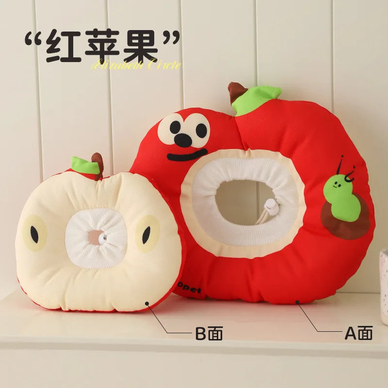 Cat Elizabeth Circle Kitten Anti-licking Bites Shame Collar Headband Dog Neck Cyclops Sterilized Neck Cover Pet Jewel Oasis Select Red Apple 13-22 cm