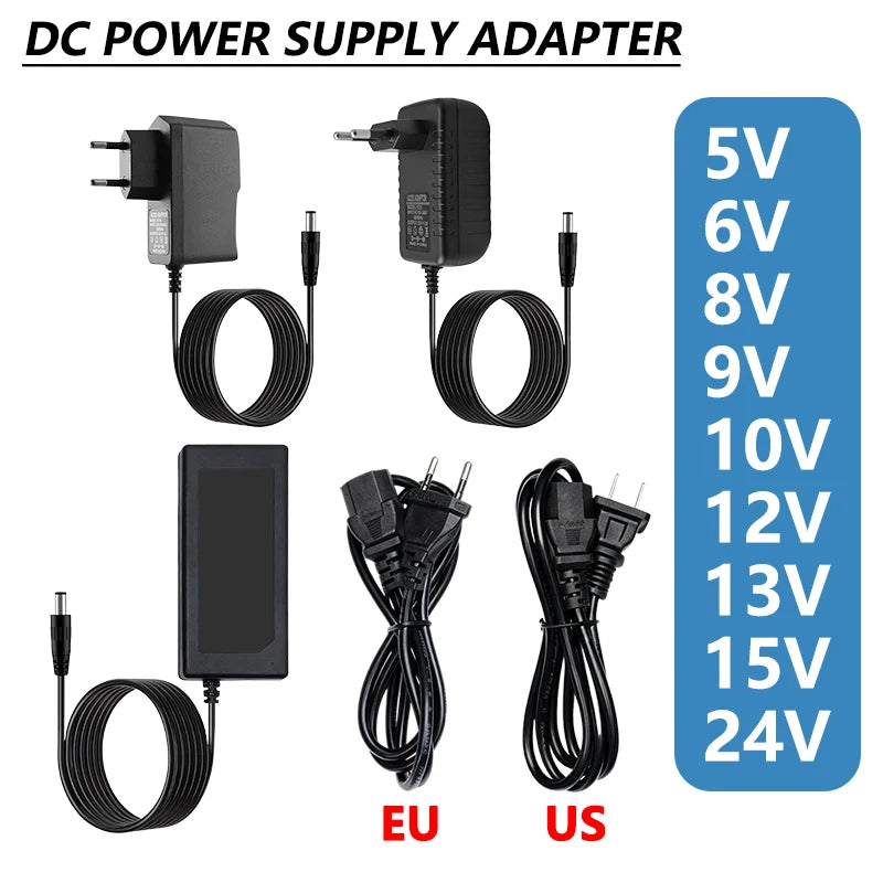 DC Power Supply 12V 24V 5V 6V 8V 9V 10V 13V 15V Power Supply Adapter Transformer AC 220V 110V TO DC 12 24 5 6 8 9 10 13 15 Volt Oasis Select US Plug 24V 10A