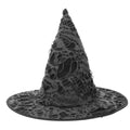 Halloween Witch Hat – Tulle Pumpkin Print Curved Brim Costume