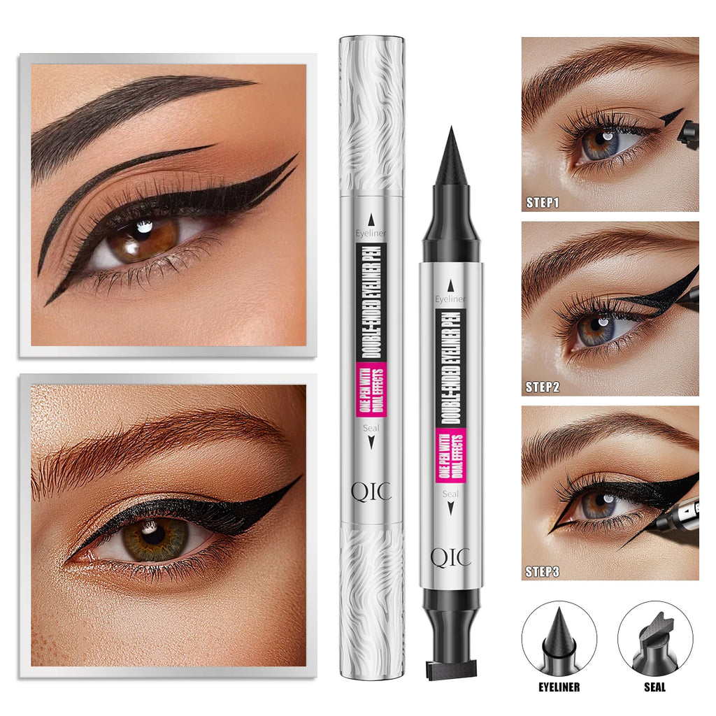 QIC Double-Ended Stamp Liquid Eyeliner Pen – Waterproof