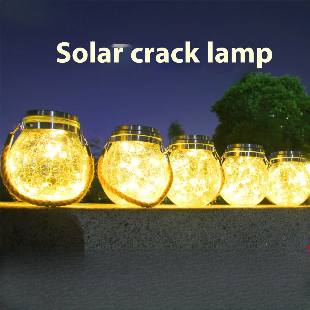 Solar Outdoor Lights Set: Garden Crack/Hanging Bottle Lights Xmas Mason Decor Oasis Select