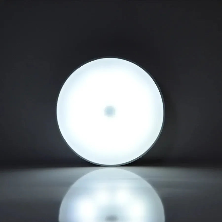 Motion Sensor Light Led USB Charging Circle Lamp for Bedroom Kitchen Stair Hallway Wardrobe Cupboard Lighting Night Light Oasis Select Switch Cold light 2PCS
