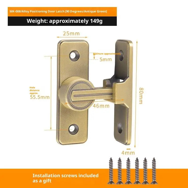 Zinc Alloy 90° Sliding Door Latch | Luminous Barn Gate Bolt
