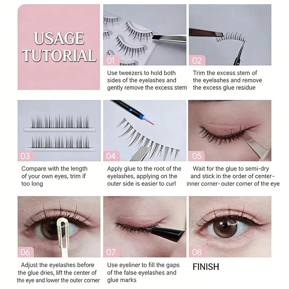 5 Pairs 3D Volume Natural False Eyelashes, Thin Band One-Piece Lashes, Easy to Apply for Daily & Party Makeup Oasis Select