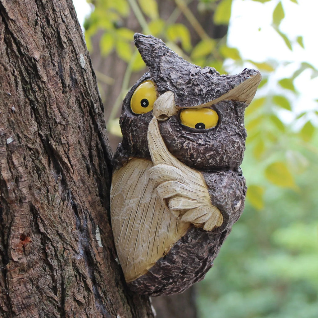 Owl Tree Hanging Garden Ornament – Resin Animal Decoration Garden Tree Ornament Oasis Select