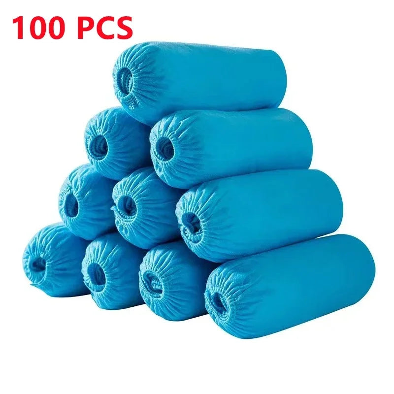 Disposable Boot Shoe Covers 100 Count Foot Booties Shoe Coverings Non Slip Shoe & Boot Covers for Indoor Outdoor Home Workplace Oasis Select Light Blue 100Pack