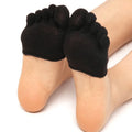 Summer Half Palm Five Fingers Socks Invisible Thin High Heel Front Foot Open Toe Socks Women Shallow Sandals Split-Toe Sock Oasis Select black One Size