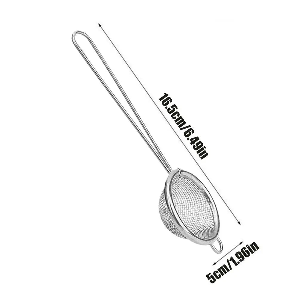 1PC Fine Mesh Strainer Stainless Steel Matcha Sifter Very Fine Mesh Rust-Proof Tea Strainer Small Food Sifters For Kitchen Oasis Select Silver