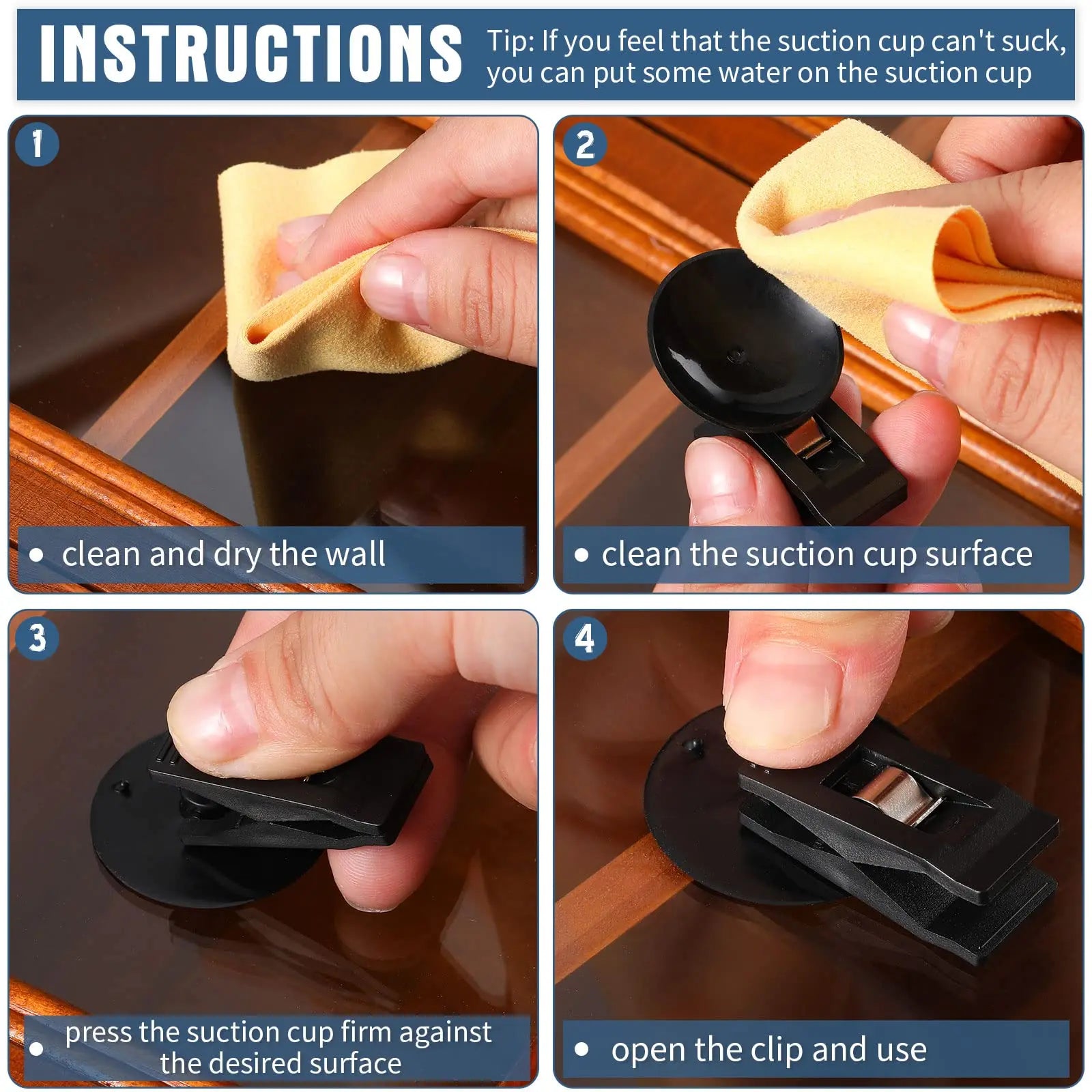 Car Window Suction Cup Clip Holder – 2pcs Multipurpose Mount