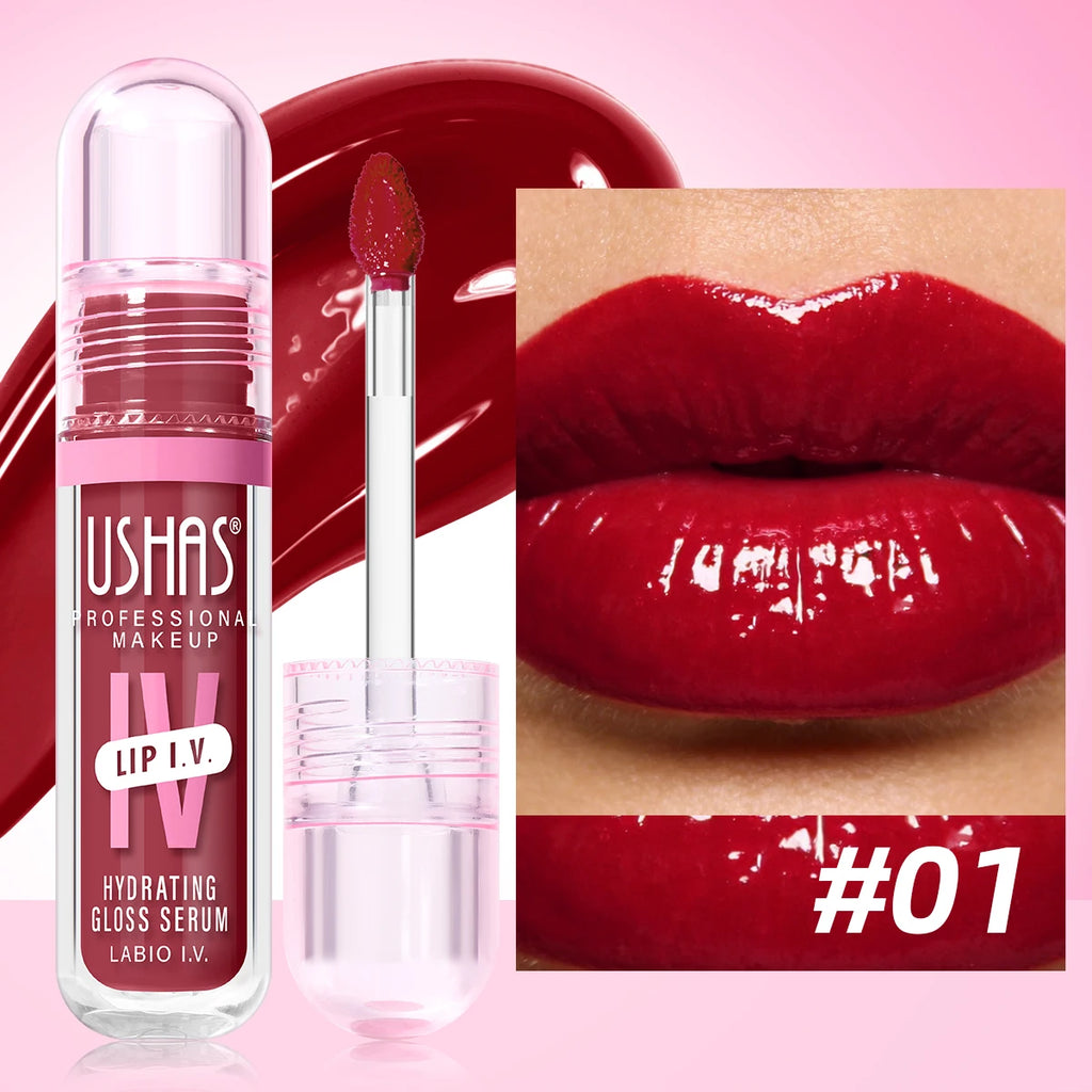 USHAS Hydrating Lip Gloss – Mirror Finish & Long-Lasting Color