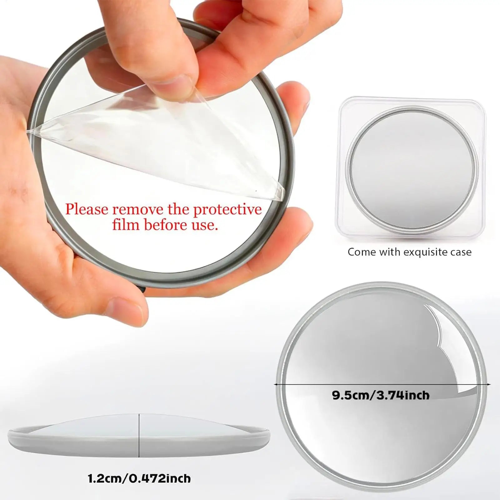 Round Convex Mirror Travel Handheld Selfie Mirror Portable Round Reflection Convex Mirrors for Photography Prop Vlogging Oasis Select