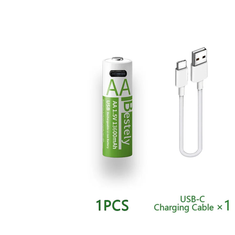 New AA USB rechargeable lithium-ion battery 1.5V AA 13600mAh/lithium-ion battery for Mouse watch toy MP3 player Camera keyboard Oasis Select 1 pcs AA Battery 1.5V