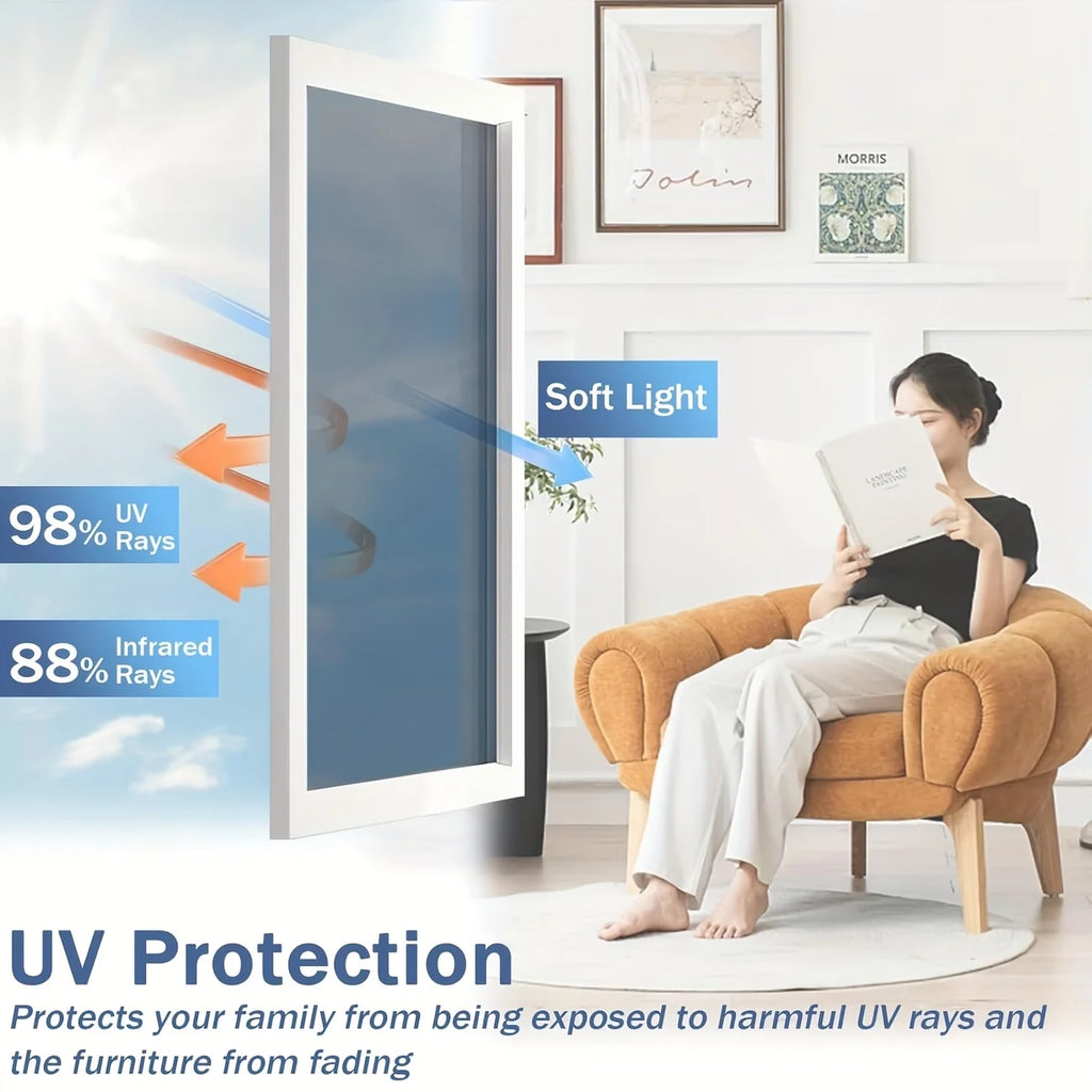 Heat-Insulating UV-Protective One-Way Privacy Sun-Shading Window Film Is Suitable For Home Balconies And Glass Surfaces. Oasis Select