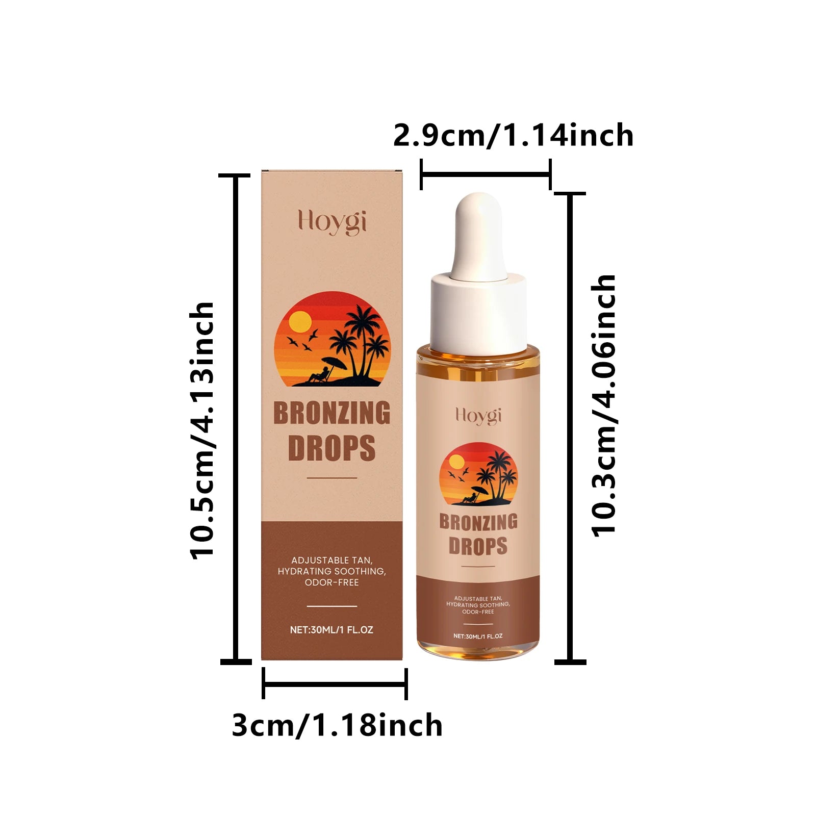 Sunless Tanning Drops Bronzing Drops for Face Gradual Natural-Looking Tan Mixable with Moisturizer Hydrating & Nourishing Vegan Oasis Select