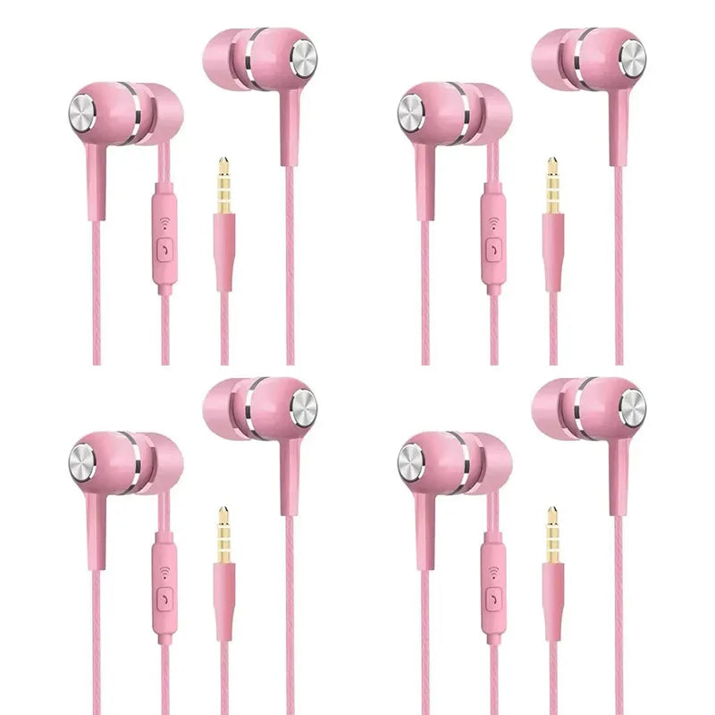 1/2/4pcs Mobile Wired Headphones Sport Earphone In Ear 3.5 Sport Earbuds Headset Mic Music Earphones for Phones Oasis Select Pink-4pcs