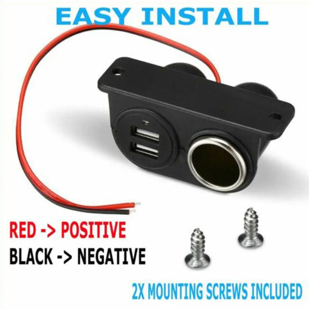Dual USB Car Cigarette Lighter Adapter – Fast Charging 3.1A