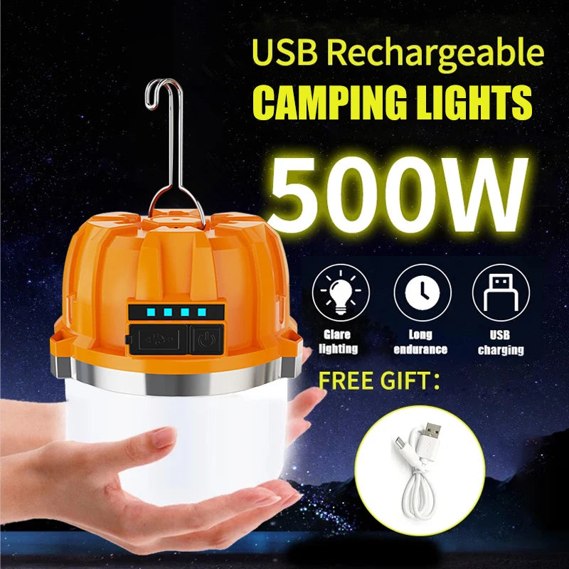 Powerful USB Rechargeable LED Camping Lights Built-in Battery Outdoor Camping BBQ Tents Hanging Lantern Emergency Power Bank Oasis Select