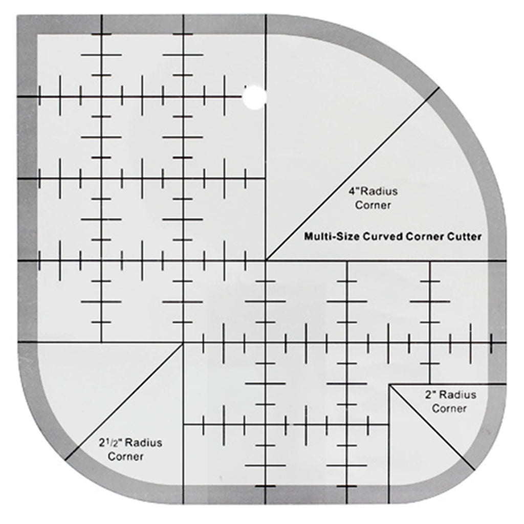 Acrylic Non-Slip Curved Corner Cutter Ruler | Quilting Template