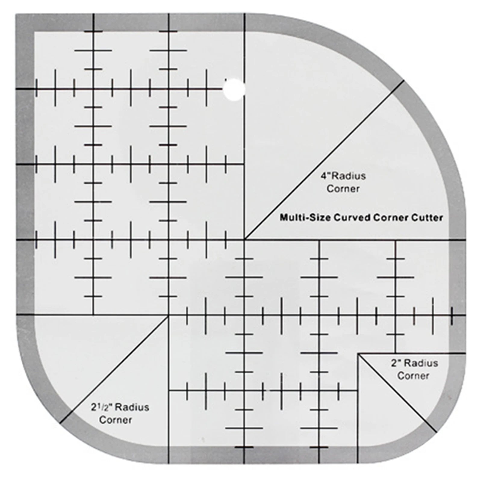 Acrylic Non-Slip Curved Corner Cutter Ruler | Quilting Template