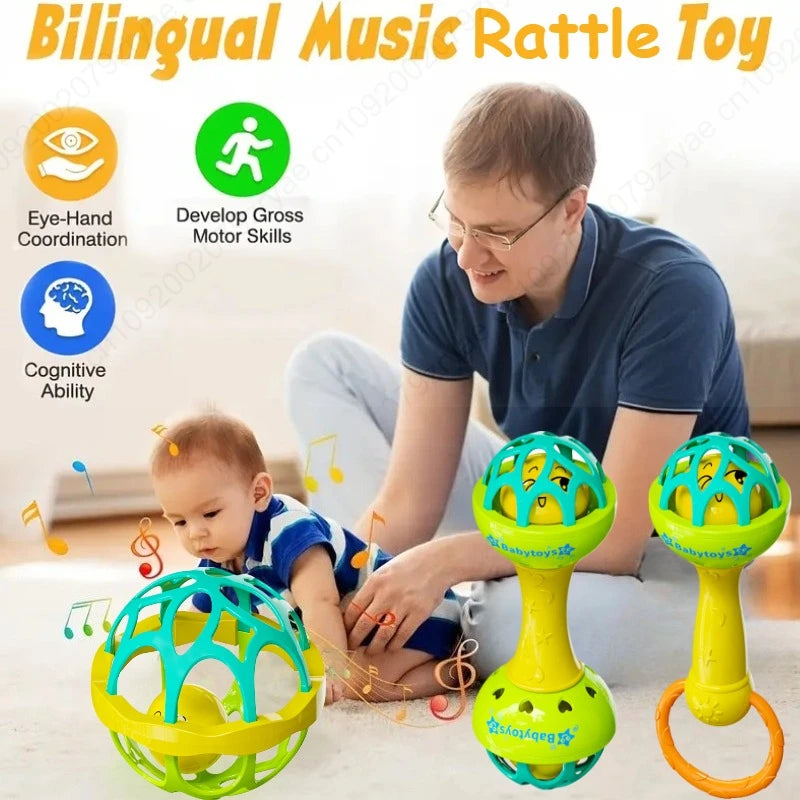 Baby Rattle Shaker Grab & Spin Sensory Toy | 0–12 Months Gift