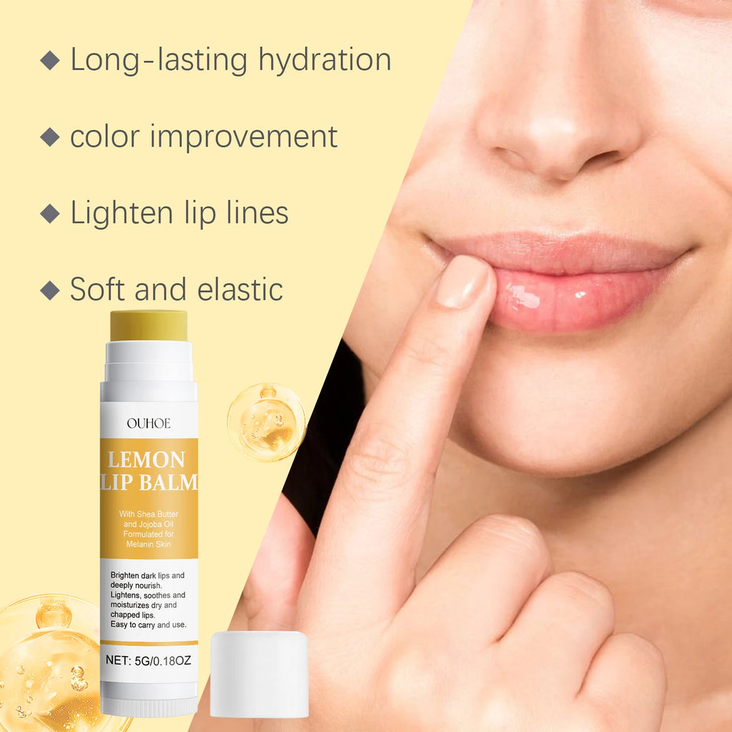 5G Lemon Lip Balm Deep Moisturizing Nourishing Anti-chapping Improve Dryness Brightening Dark Lip Protective Lip Care Balm Oasis Select